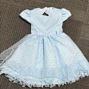 Light Blue Dress with Ruffle Hem